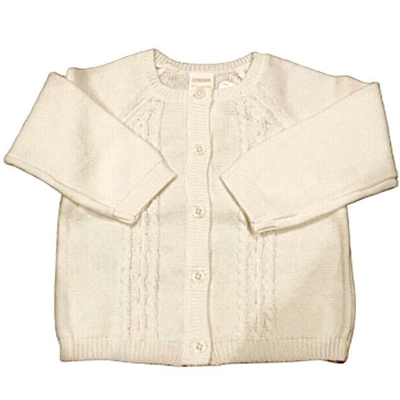 Cozy Cream Cable Knit Cardigan Unisex 2T - Picture 4 of 5